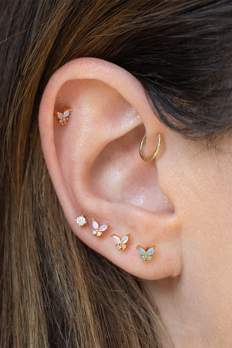 Girls Crew - Butterfly Kiss Stud Set - Gold