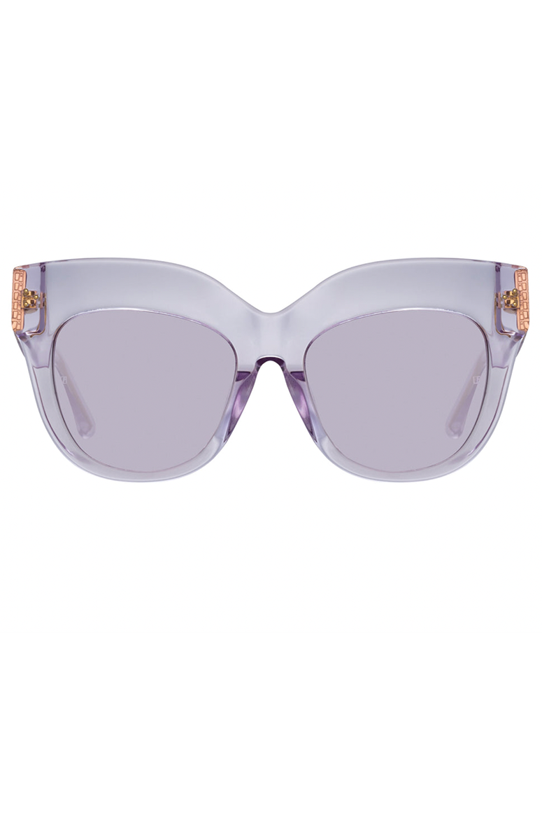LINDA FARROW - Dunaway Oversized Sunglasses - Lilac