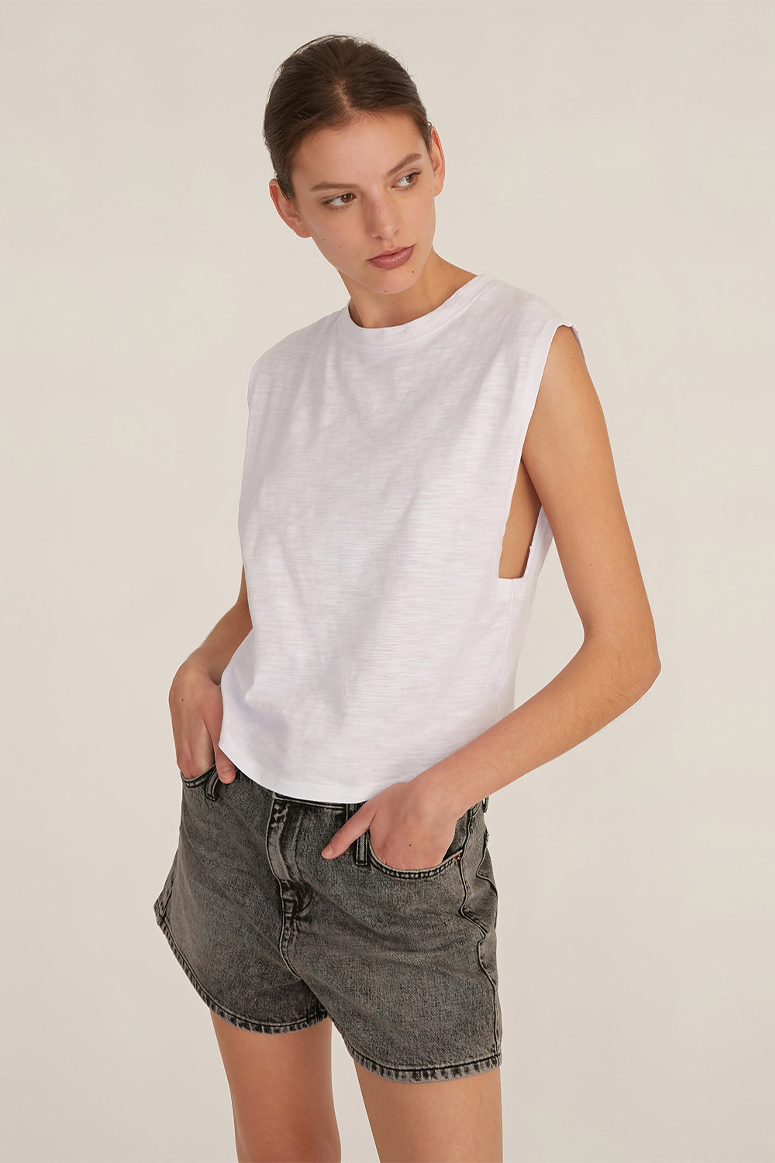 Marissa Webb - So Relaxed Jersey Muscle Tee - White