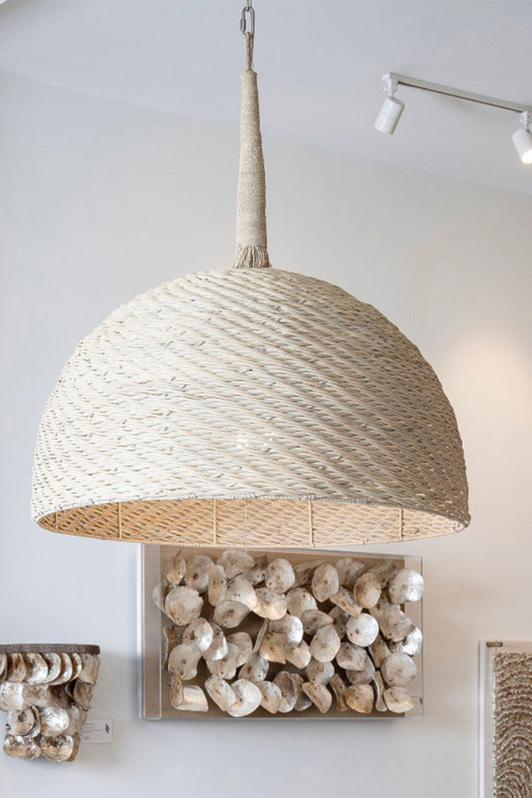 Woven Rattan Oversized Pendant Light Whitewash pre order