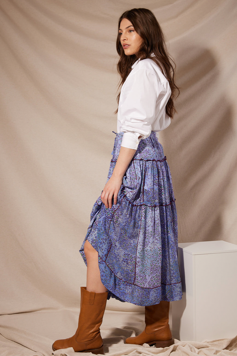 Poupette St. Barth - Nana Long Skirt - Blue Nenufar