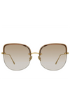 LINDA FARROW - Gabriel Oversized Sunglasses - Yellow Gold