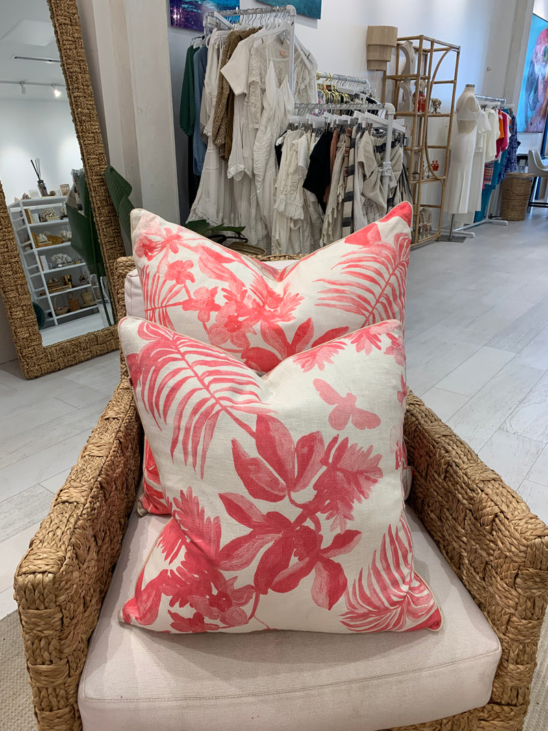 Pink palm pillow Small