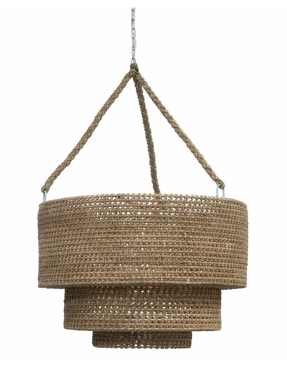 Tiered Rattan Pendant Light