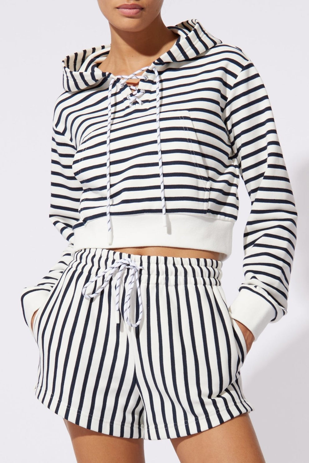 Solid & Striped - The Jolie Hoodie - Varsity Blue and Marshmallow