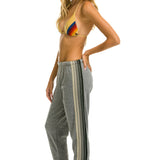 Aviator Nation - Women's 5 Stripe Sweatpants - Heather Grey/Grey