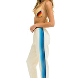 Aviator Nation - Women's 5 Stripe Sweatpants - Vintage White/Blue